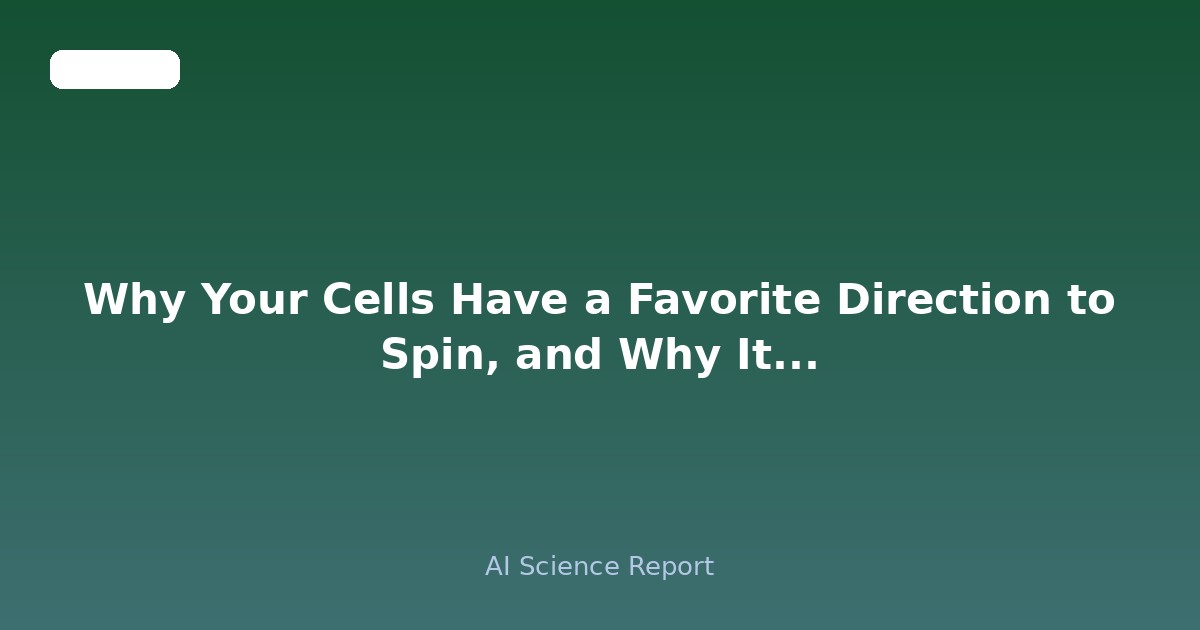 Why Your Cells Have a Favorite Direction to Spin, and Why It Matters
