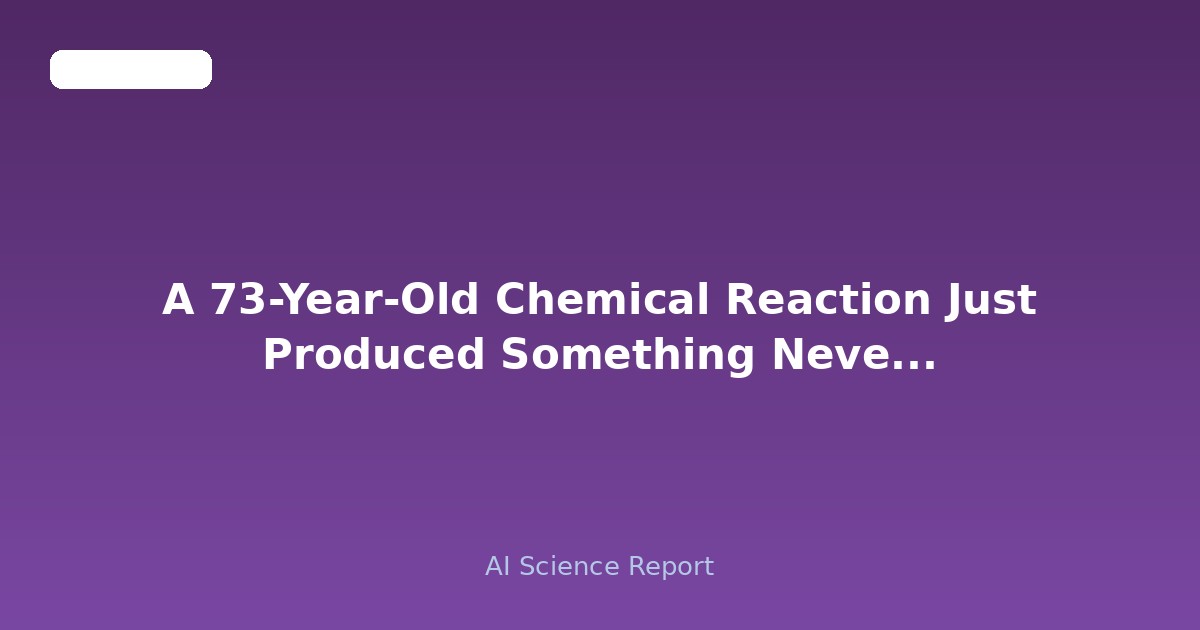 A 73-Year-Old Chemical Reaction Just Produced Something Never Seen Before: a Frequency Comb